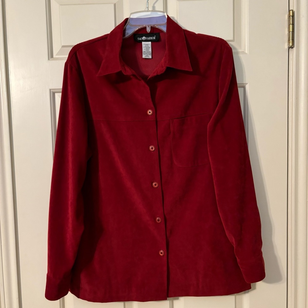 Sag Harbor Red Tailored Blouse